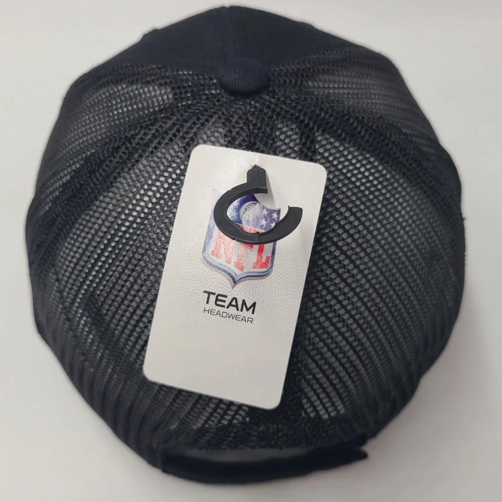 New England Patriots Hat Adjustable Trucker Mesh NFL Team Apparel Black Logo Men